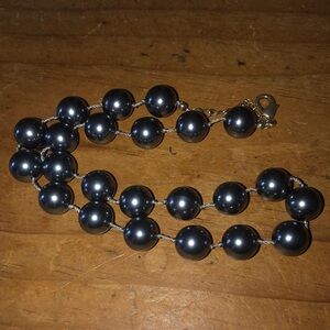 Silver Lustrous Beaded Necklace